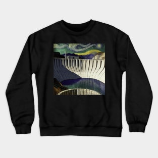 Hoover Dam in Van Gogh's style Crewneck Sweatshirt